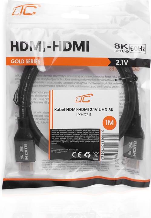 Actual product image Lasmex HDMI-HDMI cable (v2.1 | 8K | 1 m) black (1 m)