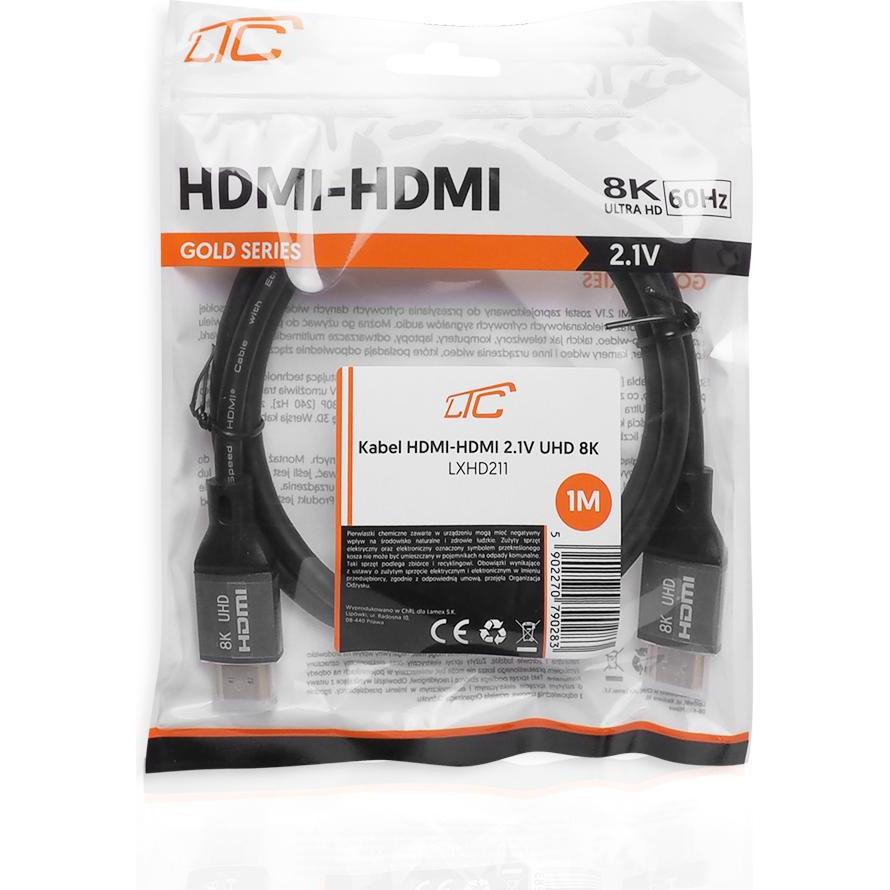 Thumbnail - Lasmex HDMI-HDMI-Kabel (v2.1 8K 1 m) schwarz (1 m, HDMI), Video Kabel