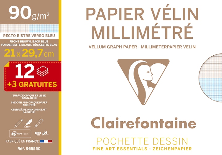 Produktbild Clairefontaine Millimeterpapier (90 g/m², 15 x)