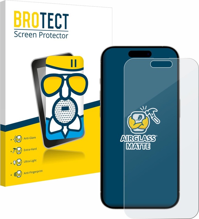 Actual product image BROTECT AirGlass Glass Matte (1 Piece, Apple iPhone 15 Pro Max)