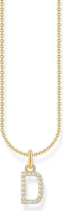 Immagine prodotto Thomas Sabo Catena con ciondolo a forma di lettera placcato oro D (Argento 925, 38 - 45 cm)