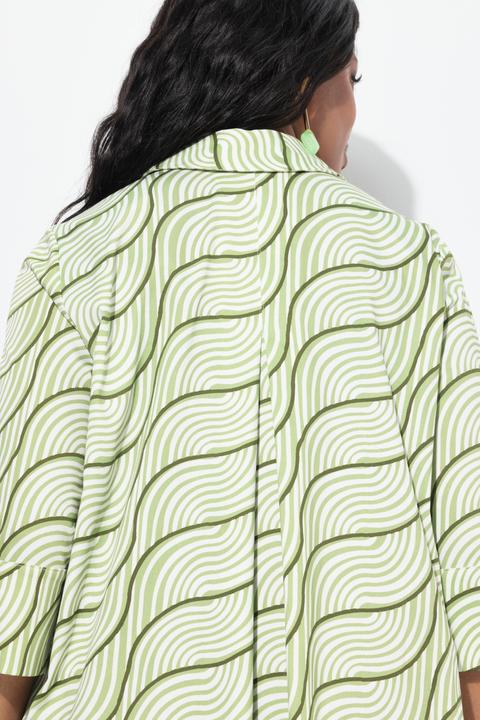 Image du produit Ulla Popken Robe, coupe trapèze, col chemise, manches 3/4, poches (50, 52)
