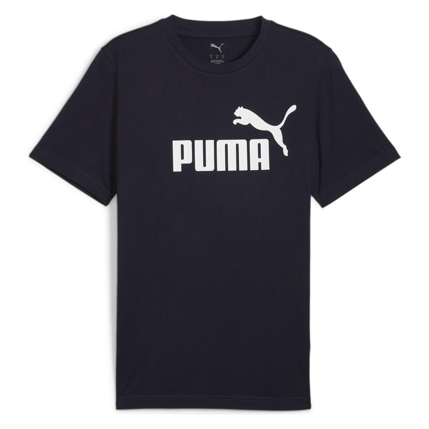 Puma, Mannen, Sportief Shirt, Ess Nr. 1 Logo T-shirt (Xxl), Blauw, Xxl