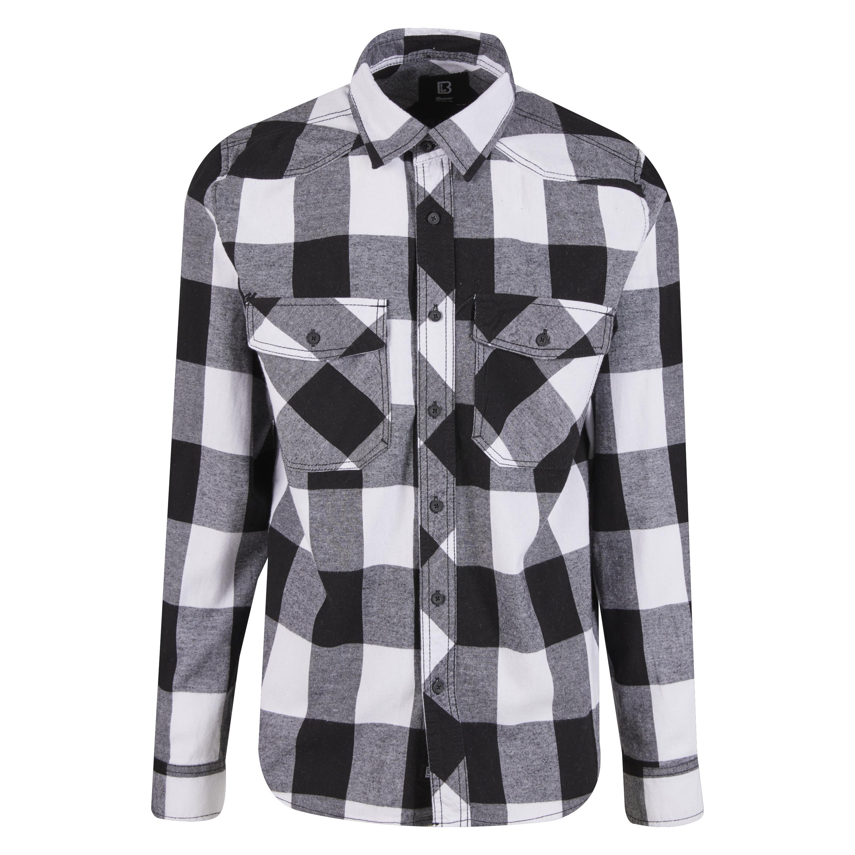 Brandit, Herren, Hemden, Checked Shirt, Weiss, (Xl)