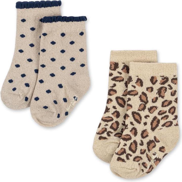 Produktbild Konges Slojd 2 Pack Glitzergarn Socken Leo Dot (2er Pack, 19 - 21)