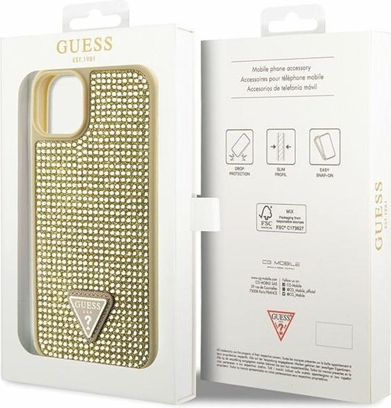 Actual product image Guess GUHCP14MHDGTPD iPhone 14 Plus 6.7" złoty/gold hardcase Rhinestone Triangle (Apple iPhone 14 Plus)