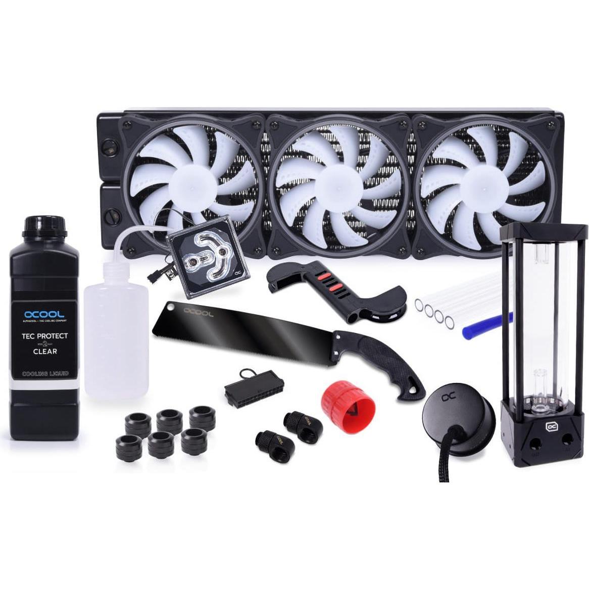 Thumbnail - Alphacool Alphac Core Hurrican 360mm ST45 Set 1022070, CPU Wasserkühler, Schwarz