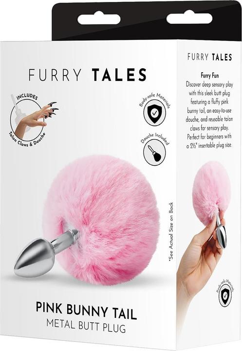 Actual product image Xgen Products whipsmart 3 inch fluffy bunny metal plug with pink tail