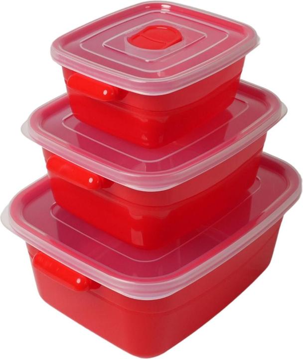 Hobby 3er-Set Vorratsdosen Aufbewahrungsdosen Mikrowellendosen Gefrierdosen (0.50 l)