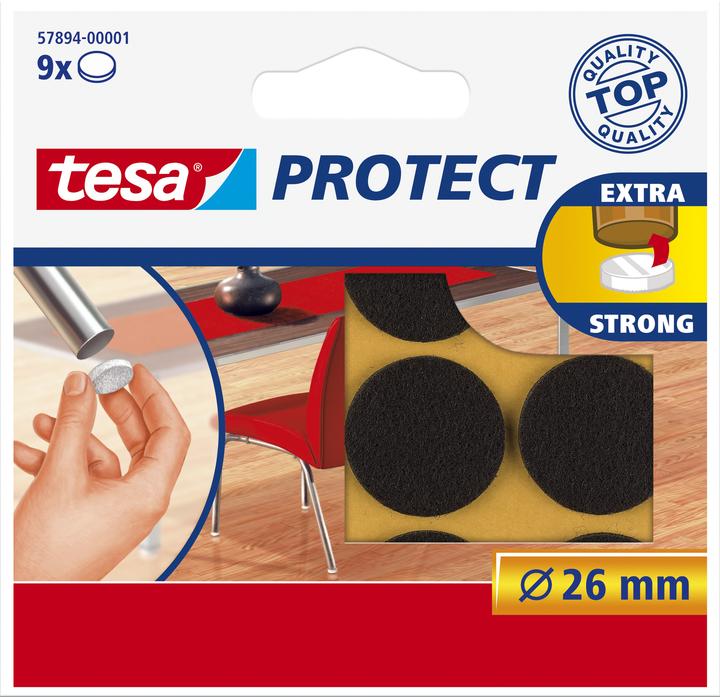 Produktbild tesa PROTECT Filzgleiter rund (Filzgleiter, 9 Stück)