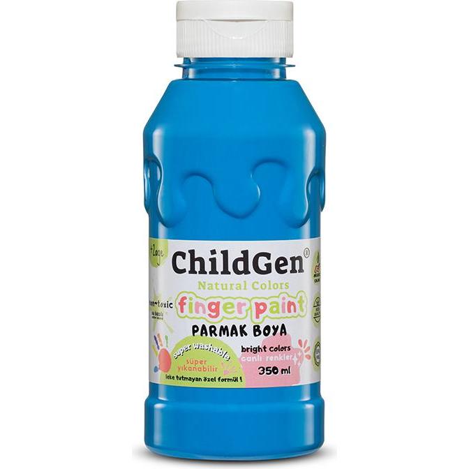 ChildGen, Colore + Vernice per fai da te, Super waschbare Fingerfarbe blau (350 ml)