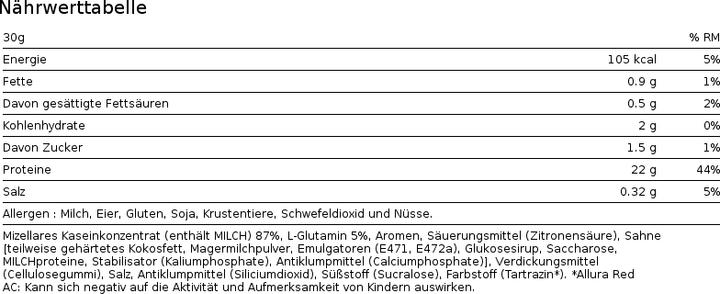 Nährwerte und Zutaten Biotech USA Micellar Casein (Schokolade, 1 x, 908 g)