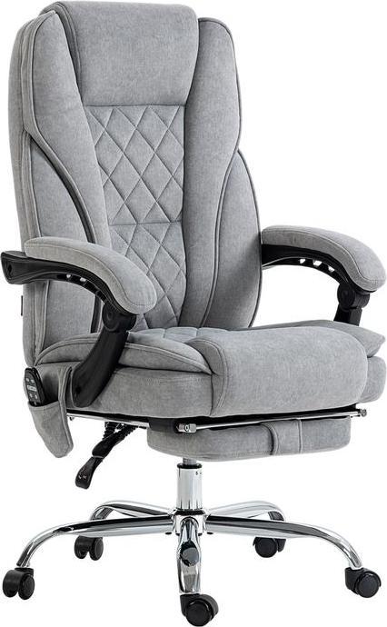 Produktbild Swisshandel24 Ergonomischer Bürostuhl mit Massagefunktion, Fussstütze, drehbar, rollbar, Grau