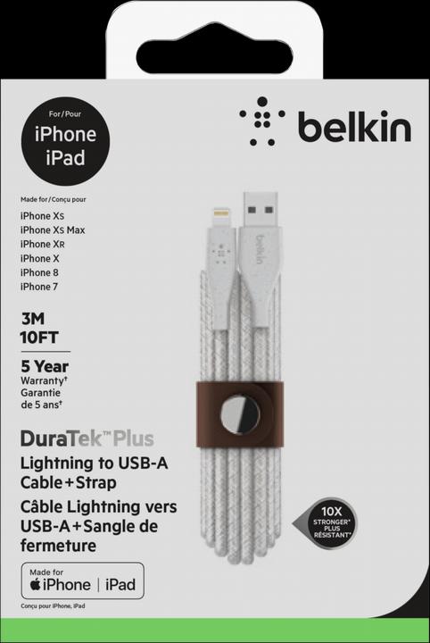 Actual product image Belkin DuraTek Plus Lightning / USB-A Cable 3m (3 m)