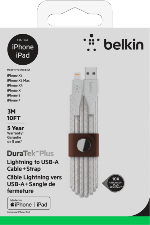 Produktbild Belkin DuraTek Plus Lightning / USB-A Kabel 3m (3 m)