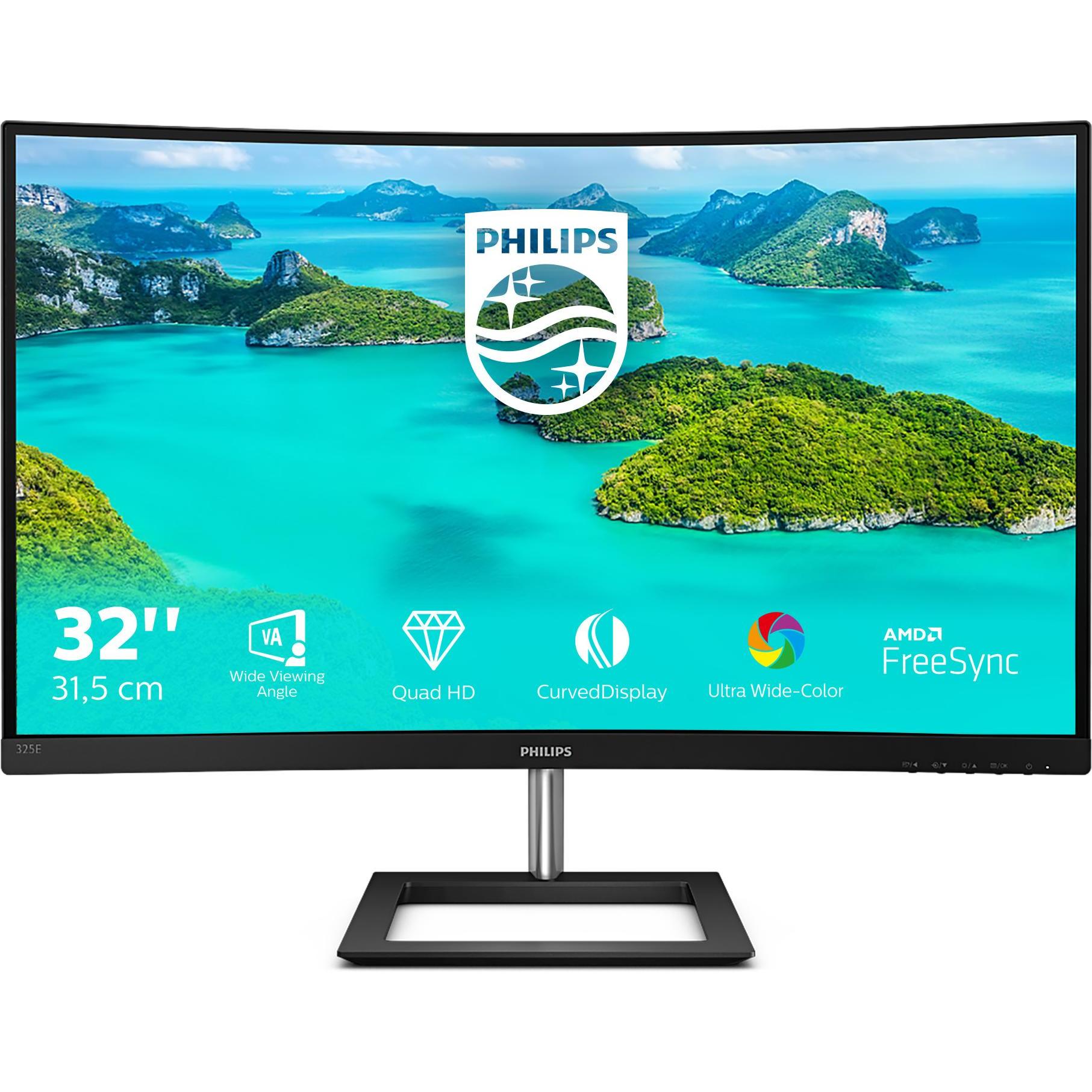Philips 325E1C/00 (2560 x 1440 Pixel, 32"), Monitor, Schwarz
