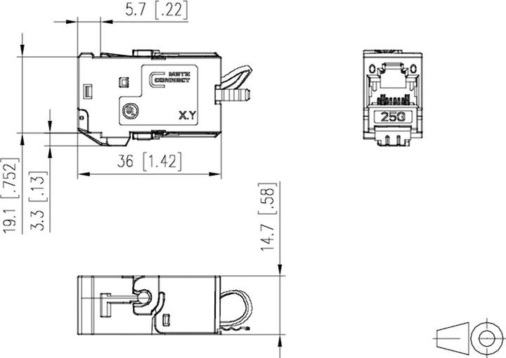 Actual product image Metz Connect 130B11-25-E MC 25G-net Jack 25G module (Network coupling)