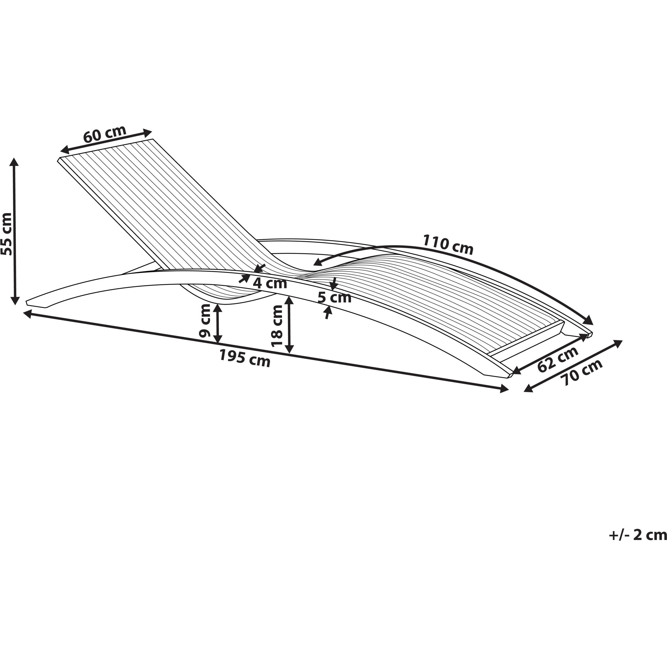 Thumbnail - Beliani, Liegestuhl, Tanaro (195 cm)