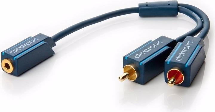 clicktronic MP3 Y-Adapter (0.10 m, 3.5mm Klinke (AUX), Cinch)