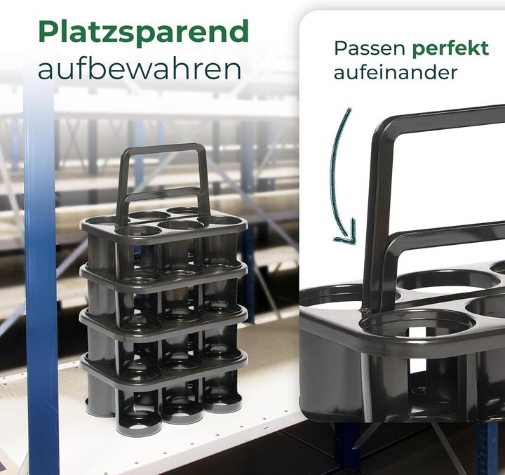 Immagine prodotto Novaliv 4X Flaschenträger für 24 Flaschen - Stabiler Halt - Getränkekorb Kunststoff, Stapelbar, 32x2