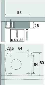 Immagine prodotto Hettich Piastra di montaggio (Aliante universale, 1 Pezzo/i)