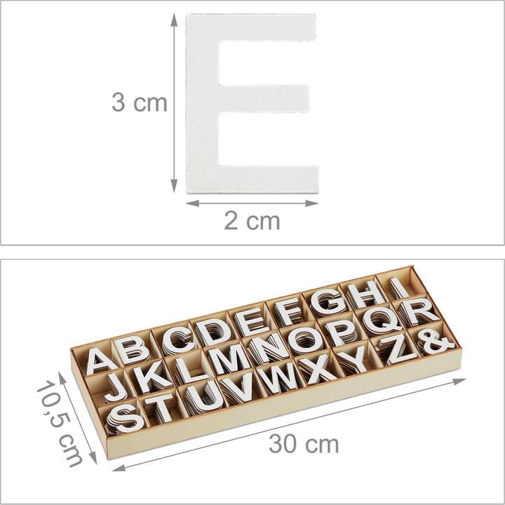 Image du produit Relaxdays Jeu de 324 lettres en bois