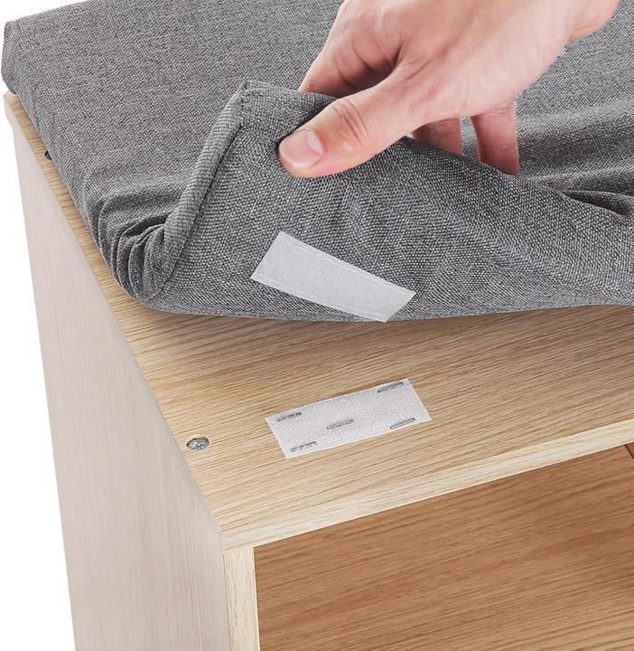 Actual product image Vasagle Shoe bench LHS10NLV1 oak, grey wood 104.0 cm (30 x 104 x 48 cm)