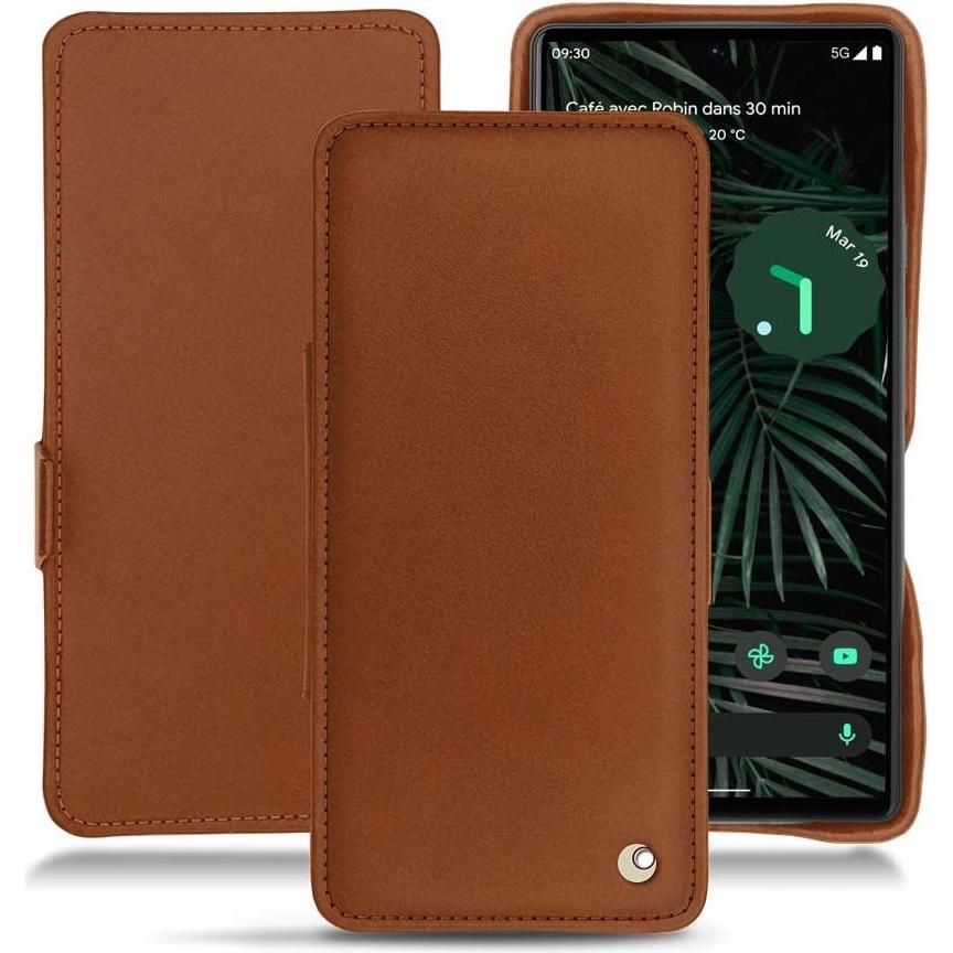 Noreve Lederschutzhülle horizontal (Google Pixel 6 Pro), Smartphone Hülle, Braun