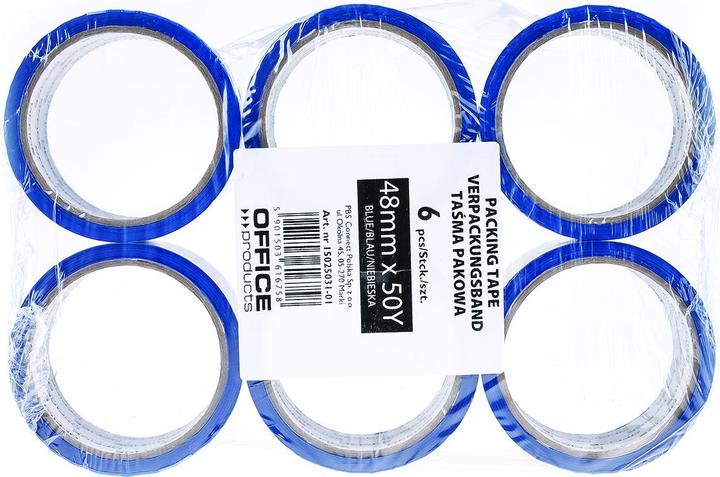 Actual product image Office Products Packaging tape, 48mm x 50y, 36mic, ean for 1 pc, blue (48 mm)