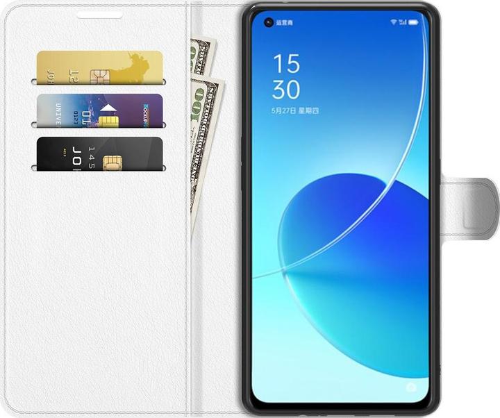 Actual product image Cover-Discount OPPO Reno6 - leather case cover white (Oppo Reno 6)
