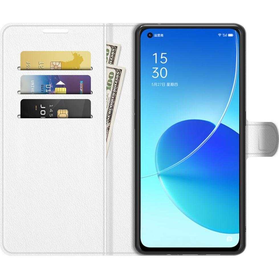 Thumbnail - Cover-Discount OPPO Reno6 - Leder Etui Hülle weiss (Oppo Reno 6), Smartphone Hülle, Weiss