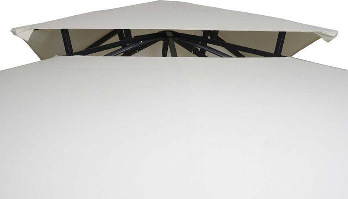 Actual product image Mendler Pergola, garden gazebo, steel movable side wall 2,5x2,5m - cream-beige (490 cm, 250 cm)