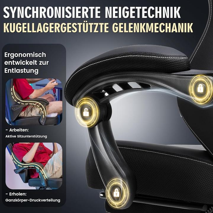 Actual product image Gtplayer Ergonomic Gaming Chair with Footrest and Adjustable Headrest