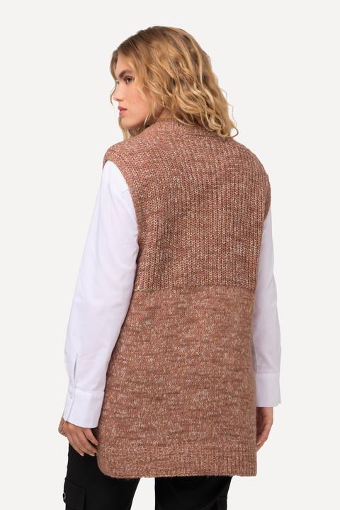 Immagine prodotto Ulla Popken Gilet smanicato con mix di texture, collo alto e zip (50, 52)