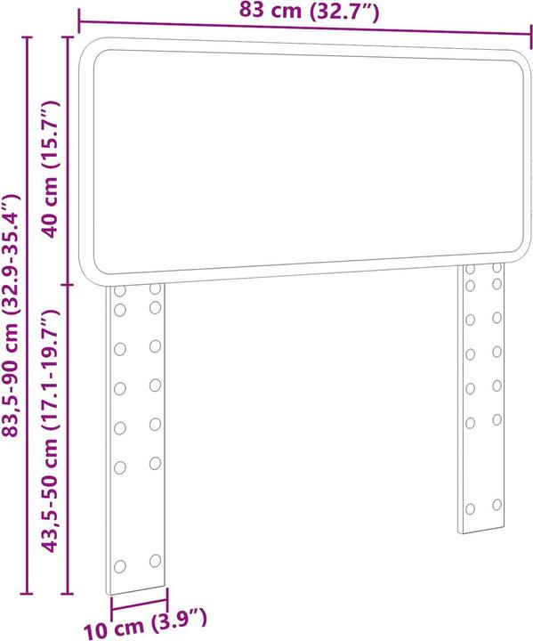 Image du produit vidaXL Kopfteil (3 x 83 x 90 cm)