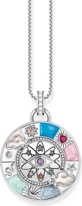 Produktbild Thomas Sabo Kettenanhänger Glücksrad mit kosmischen Symbolen Silber (925er Silber, Emaille)