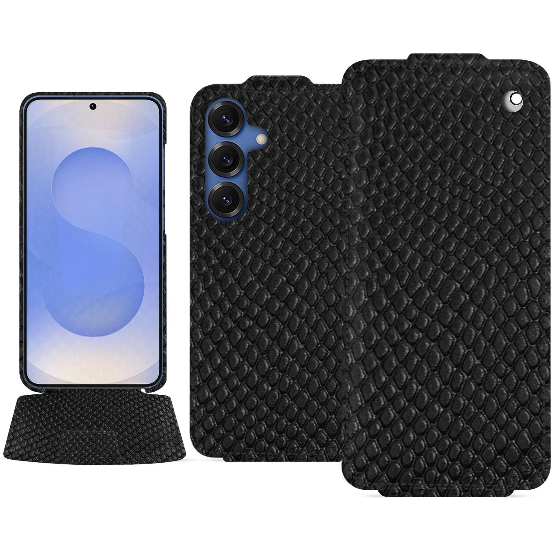 Noreve Lederschutzhülle vertikal (Samsung Galaxy S25), Smartphone Hülle, Schwarz