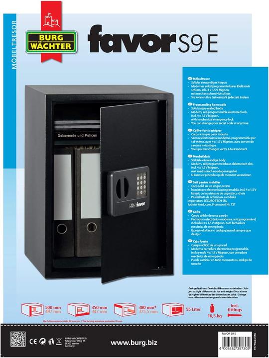 Image du produit Burg Wächter Coffre-fort de meubles FAVOR S9 E (66.50 l)