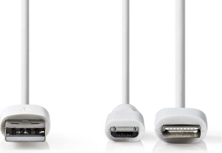 Image du produit Nedis Câble de charge et de synchronisation USB 2 en 1 USB A mâle (1 m, USB 2.0)