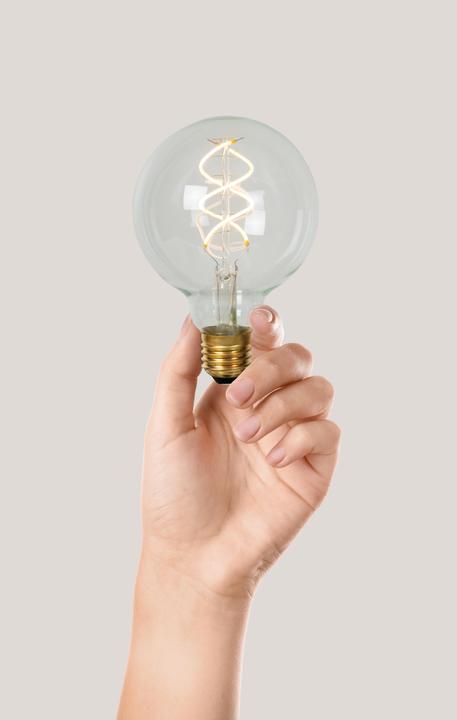 Image du produit Lucide G95 - ampoule à filament - Ø 9,5 cm - dim. LED - E27 - 1x5W 2700K - transparent 49032/05/60 (E27, 4.90 W, 460 lm, 1 x, G)