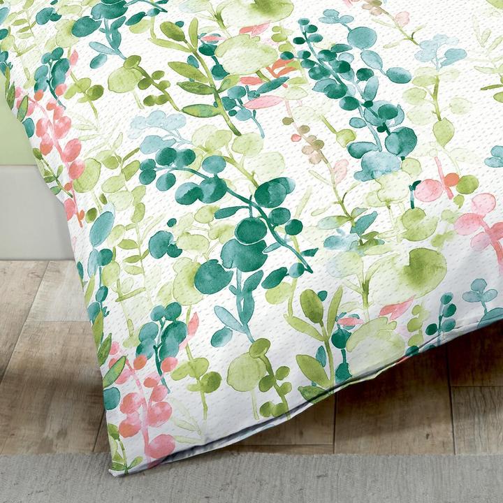 Image du produit Traumschlaf Parure de lit en seersucker Inaya vert (Set de linge de lit, 160x210 cm + 65x100 cm)