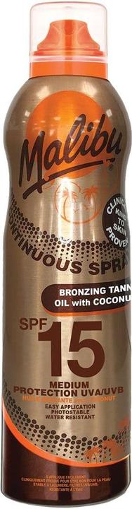 Immagine prodotto Malibu Olio bronzante SPF15 con cocco spray 175 ml (Olio abbronzatura, SPF 15, 175 ml)