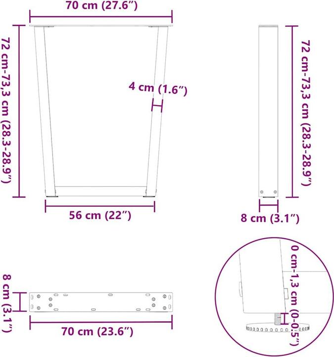 Immagine prodotto vidaXL Esstischbein