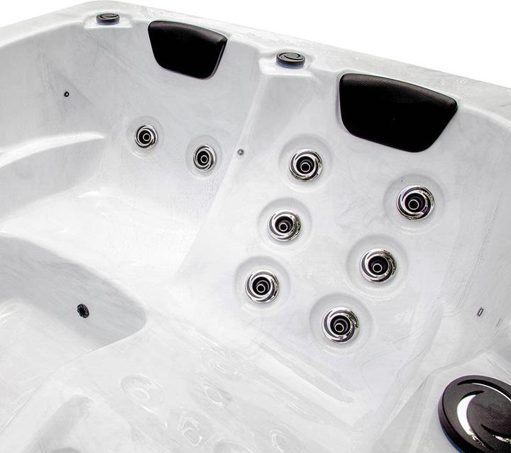 Produktbild Home Deluxe Outdoor Whirlpool WHITE PEARL, 27 Massagedüsen, Beleuchtung, Treppe und Thermoabdeckung, 3 Personen