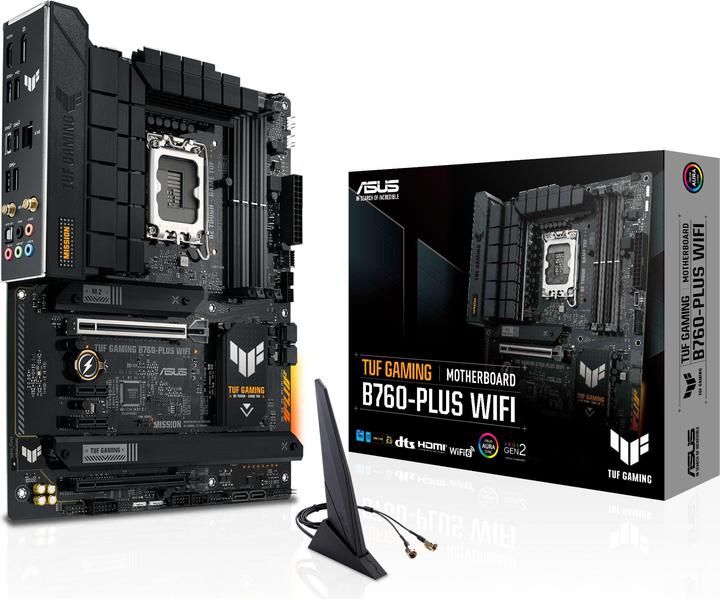Productafbeelding ASUS MB TUF GAMING B760-PLUS WIFI (Intel,1700,DDR5,ATX) (LGA 1700, Intel B760, ATX)