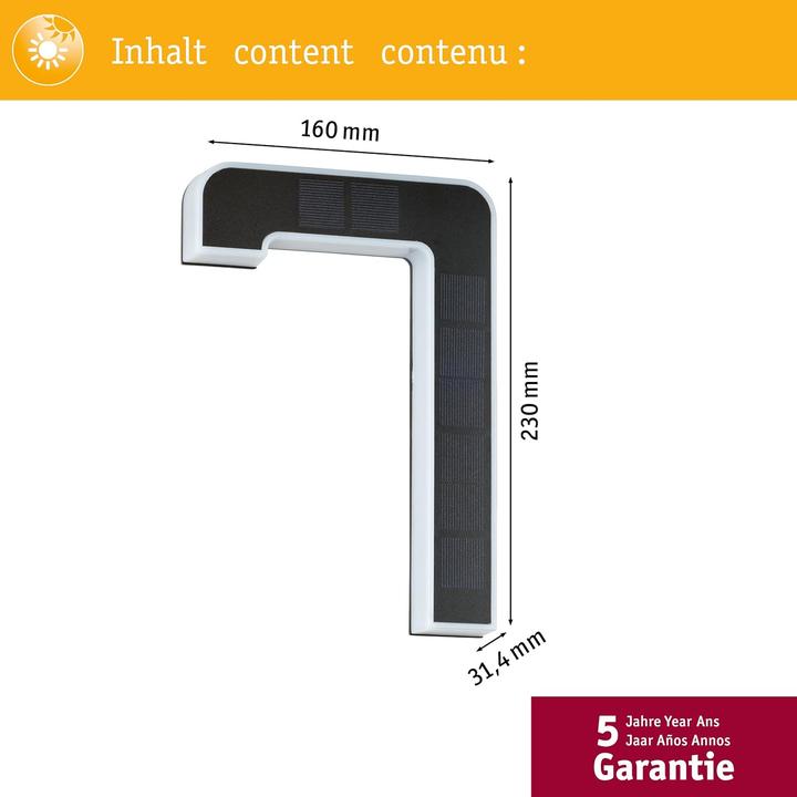 Produktbild Paulmann Solar Hausnummer (20 lm, IP44)