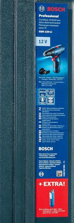 Produktbild Bosch Professional WIERTARKO-WKRĘTARKA 12V 30/14Nm 2x2,0Ah LI-ION WALIZKA GSR 120-LI + GLI 12V-300