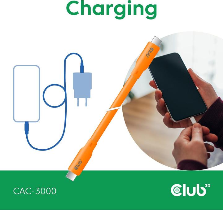 Actual product image Club 3D USB C — USB C (2 m, USB 4.0, 240 W)