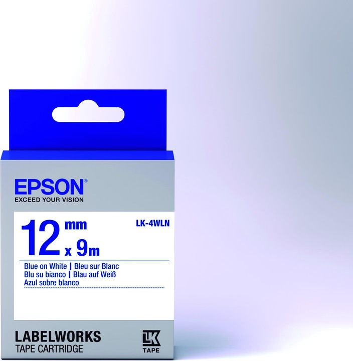 Actual product image Epson Label Cassette Lk-4wln (1.20 cm, Blue)