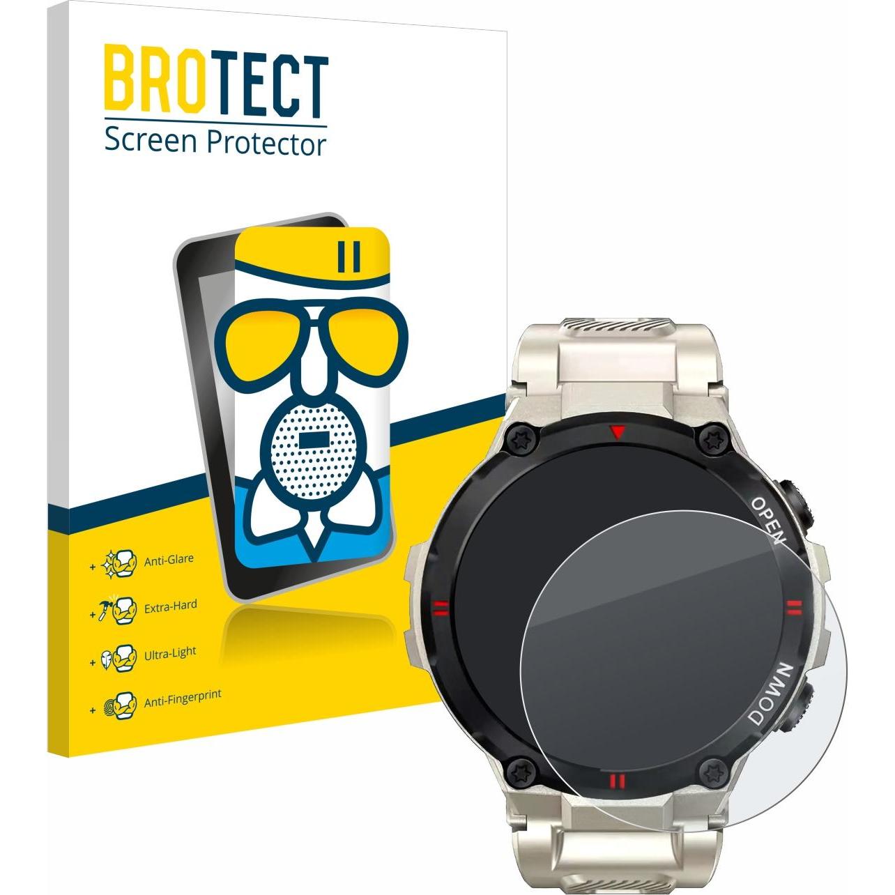 BROTECT Schutzglas Schutzfolie Displayschutz Display Schutz Glas Folie matt, Smartwatch Schutzfolie, Grau